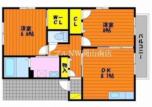 岡山駅 バス30分  社宅前下車：停歩1分 2階の物件間取画像